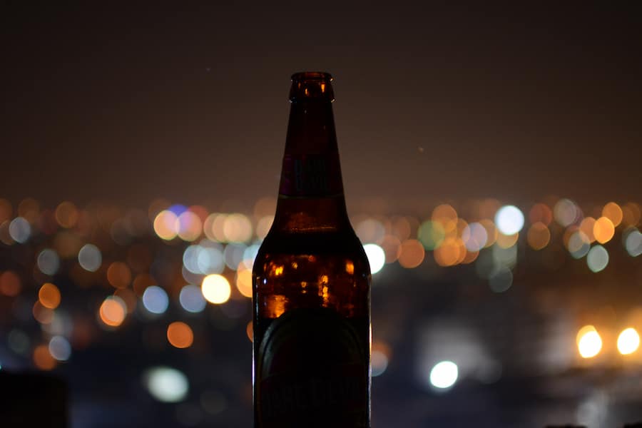 A photo of a beer bottle