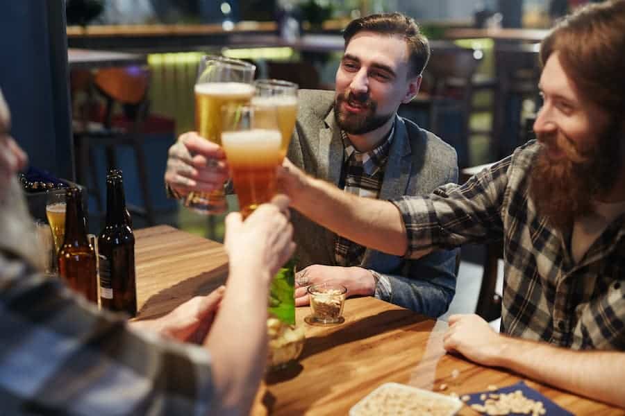 Men enjoying their beer