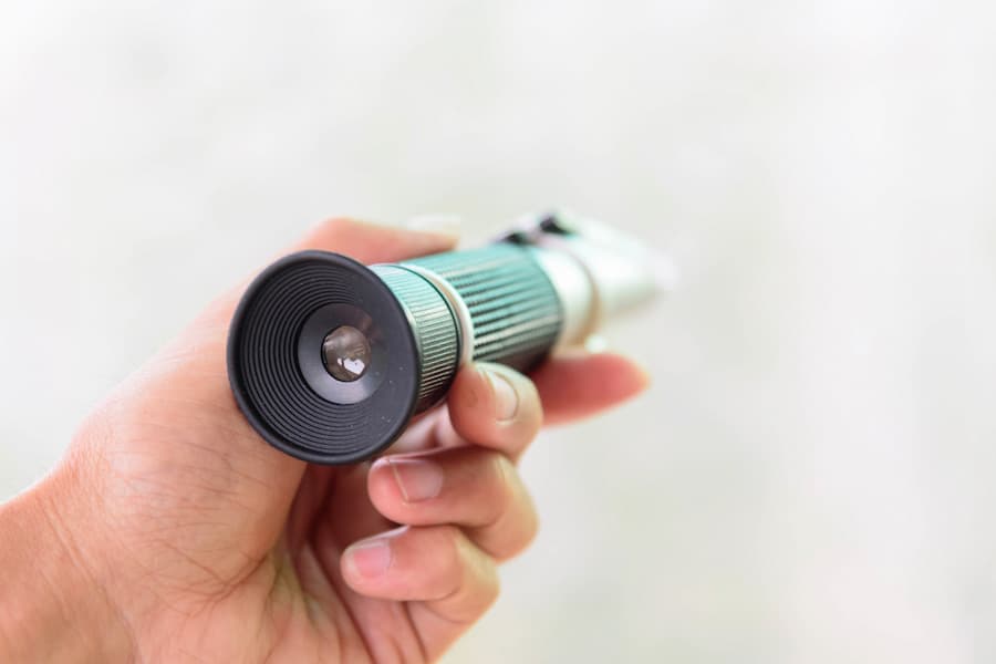 An image of a refractometer that you use to measure alcohol content