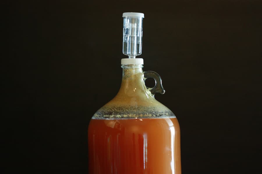 An image of a bottle with an airlock