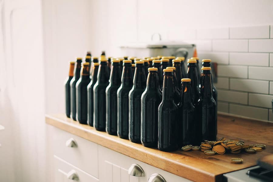 An image of beer bottles