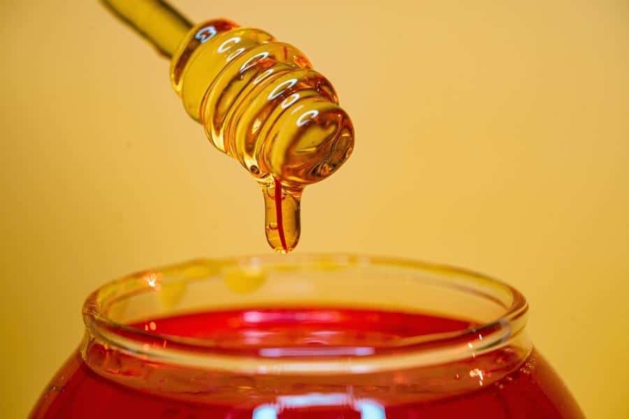 A close-up image of a honey