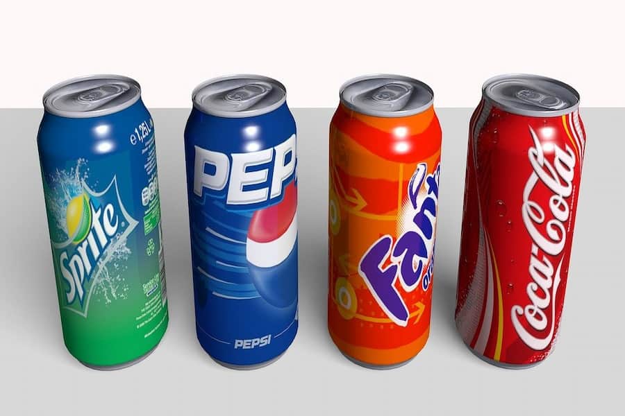 An image of different types of soda