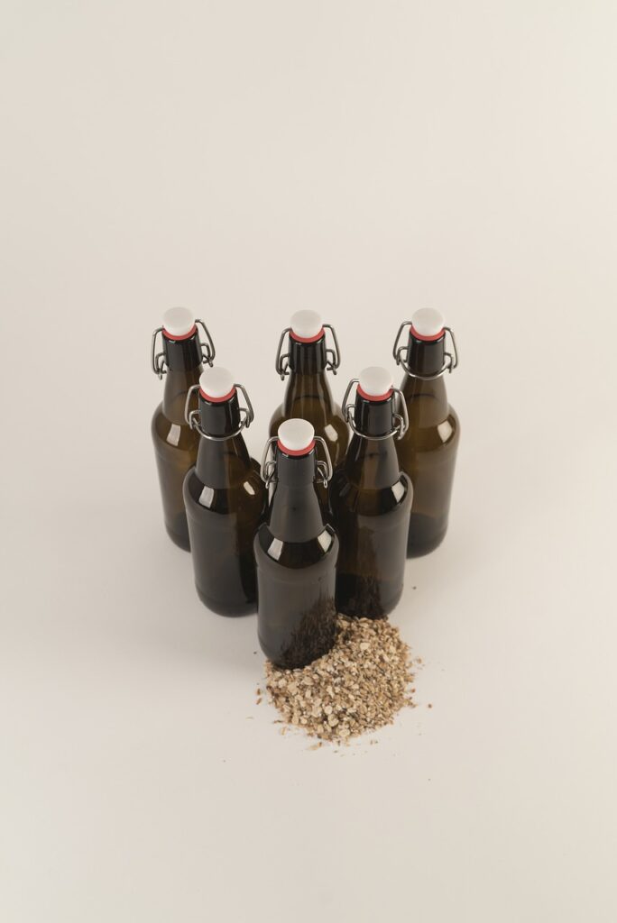 An image of beer bottles