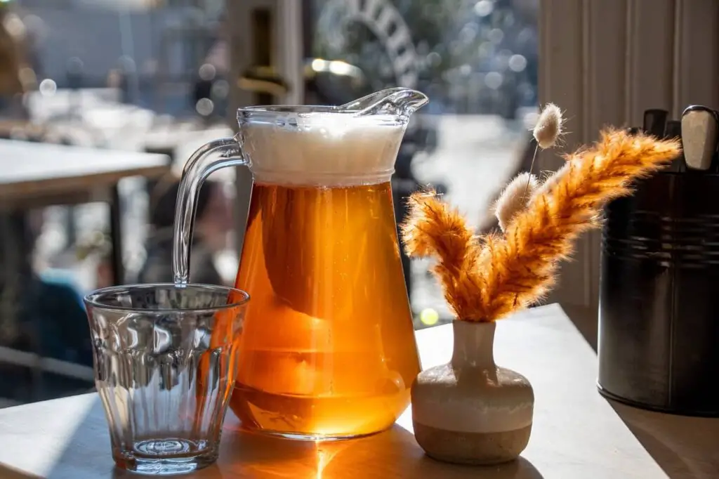 An image of a pitcher of beer on the table