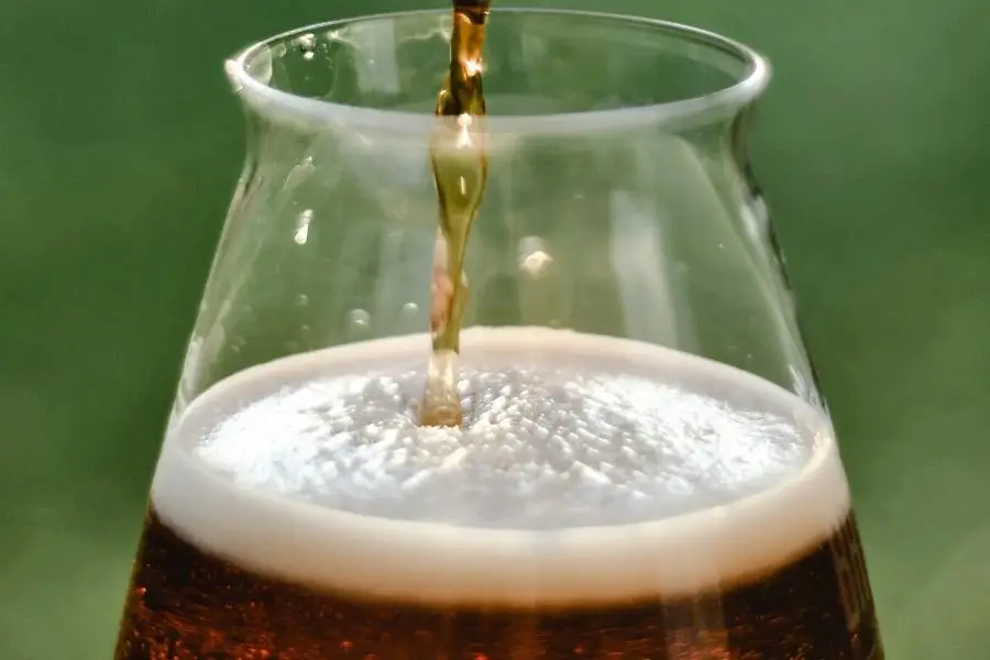 A close-up image of beer