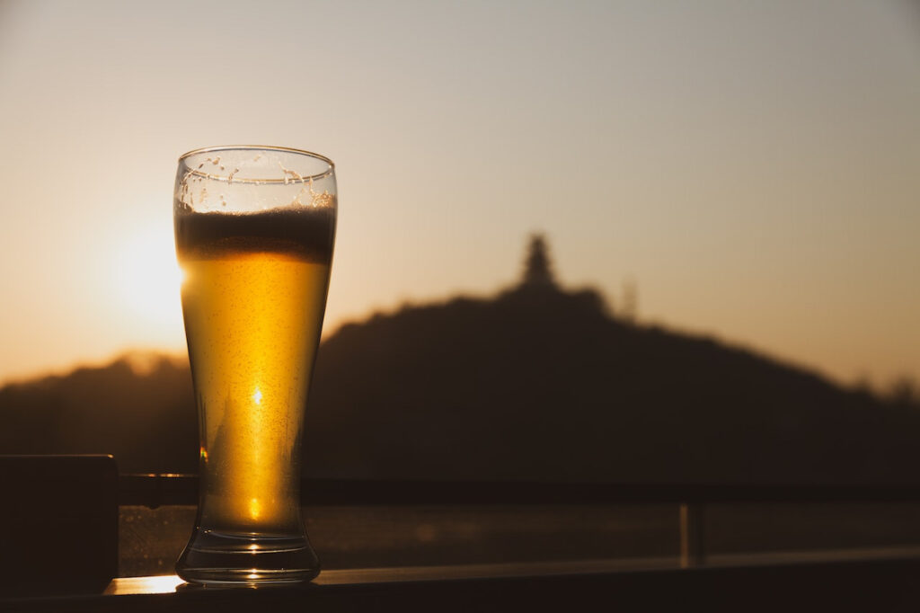 An image of beer in a glass